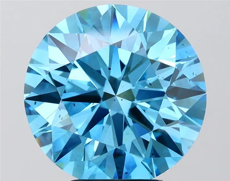 5.51ct Round Lab Grown Diamond (Colour Fancy Vivid Blue, Clarity VS2, Cut ID, IGI Certified)