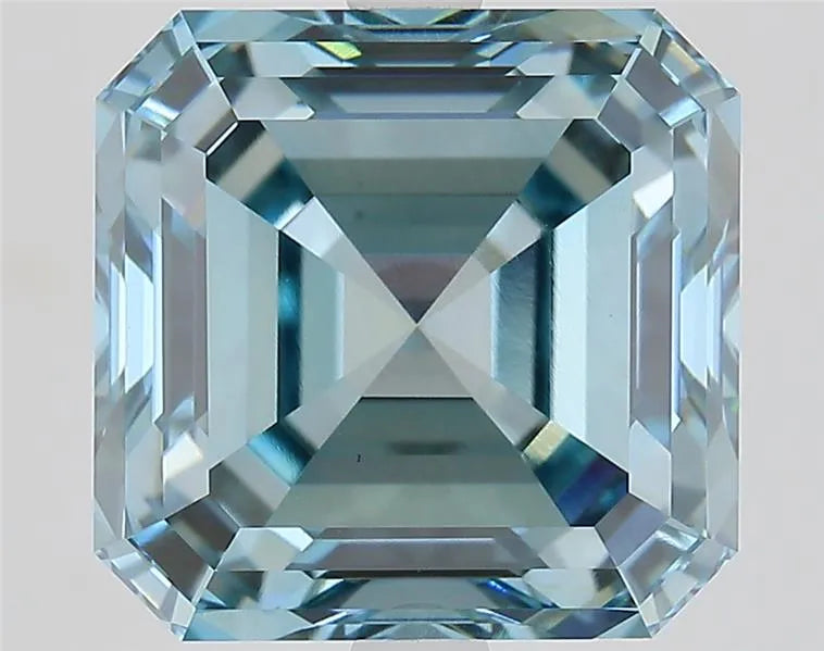 5.51ct Square emerald Lab Grown Diamond (Colour Fancy Intense Greenish Blue, Clarity VS1, IGI Certified)