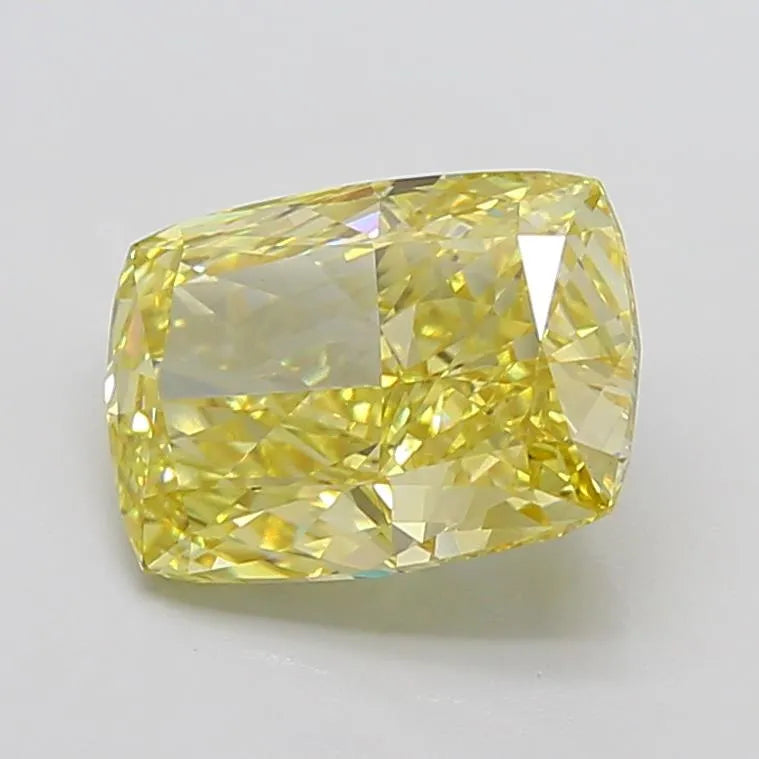 5.53ct Cushion modified Lab Grown Diamond (Colour Fancy Intense Yellow, Clarity VVS2, IGI Certified)