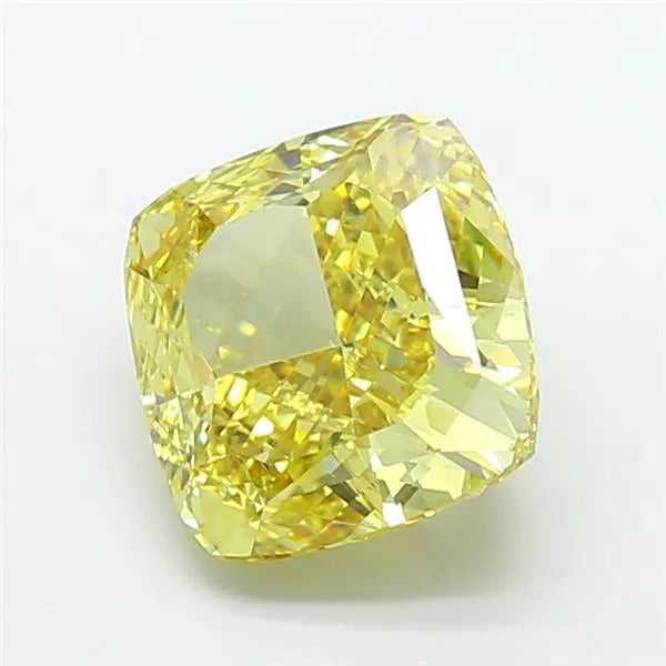 5.53ct Cushion modified Lab Grown Diamond (Colour Fancy Vivid Yellow, Clarity VS1, IGI Certified)