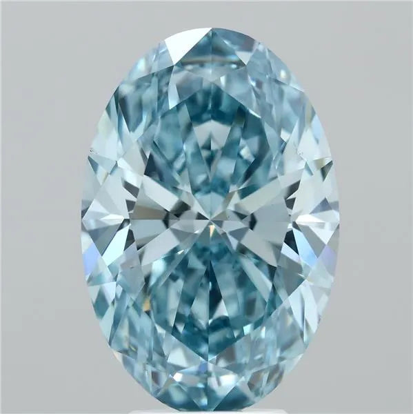 5.53ct Oval Lab Grown Diamond (Colour Fancy Vivid Blue, Clarity VS1, IGI Certified)