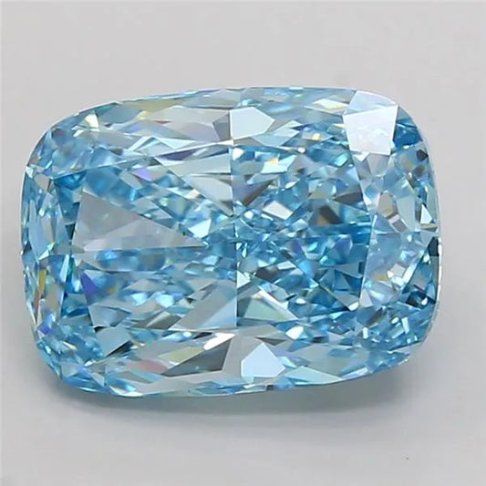 5.55ct Cushion modified Lab Grown Diamond (Colour Fancy Vivid Blue, Clarity VVS2, IGI Certified)