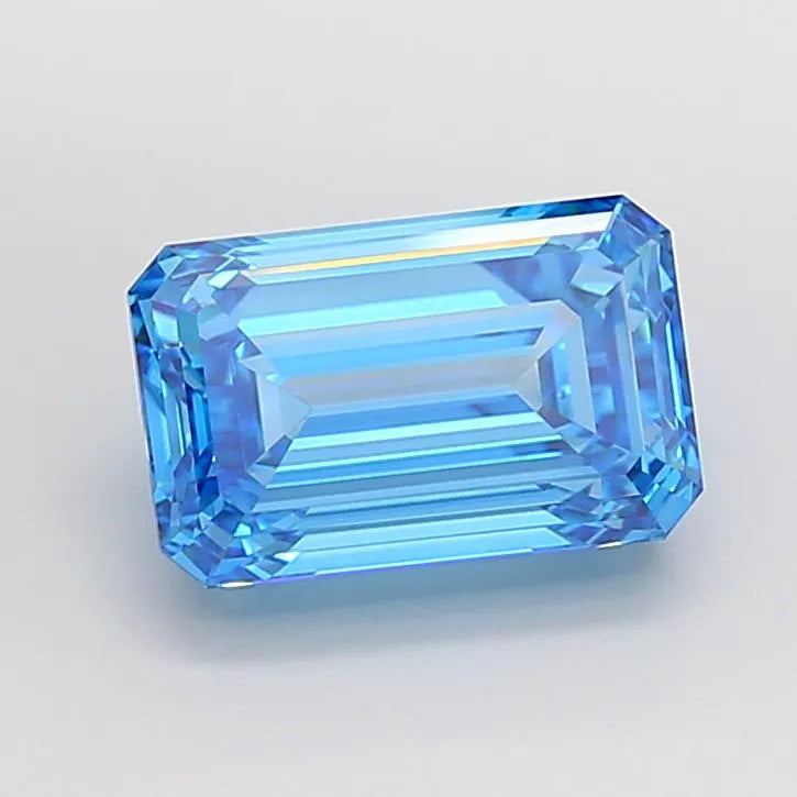 5.55ct Emerald Lab Grown Diamond (Colour Fancy Vivid Blue, Clarity VVS2, IGI Certified)