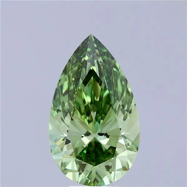 5.55ct Pear Lab Grown Diamond (Colour Fancy Vivid Green, Clarity VVS2, IGI Certified)
