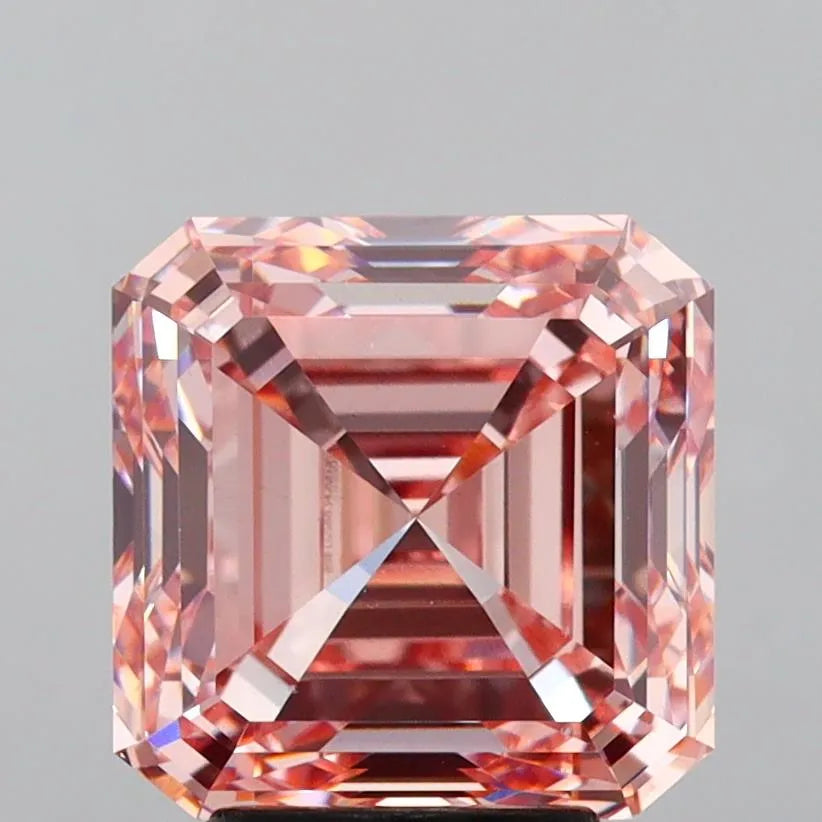 5.55ct Square emerald Lab Grown Diamond (Colour Fancy Intense Pink, Clarity VS1, Cut GD, IGI Certified)