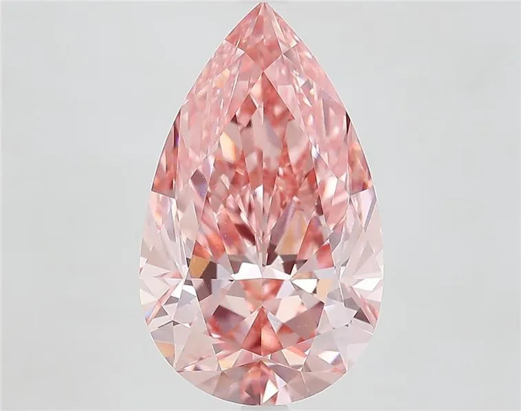 5.57ct Pear Lab Grown Diamond (Colour Fancy Vivid Pink, Clarity VVS2, IGI Certified)