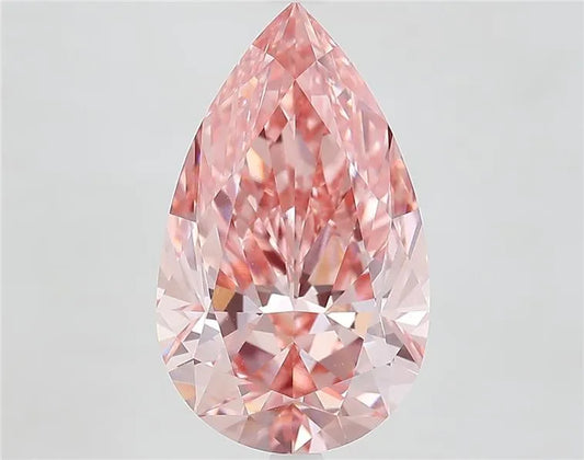 5.57ct Pear Lab Grown Diamond (Colour Fancy Vivid Pink, Clarity VVS2, IGI Certified)
