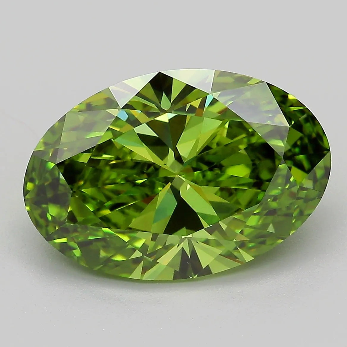 5.59ct Oval Lab Grown Diamond (Colour Fancy Vivid Green, Clarity VVS2, IGI Certified)