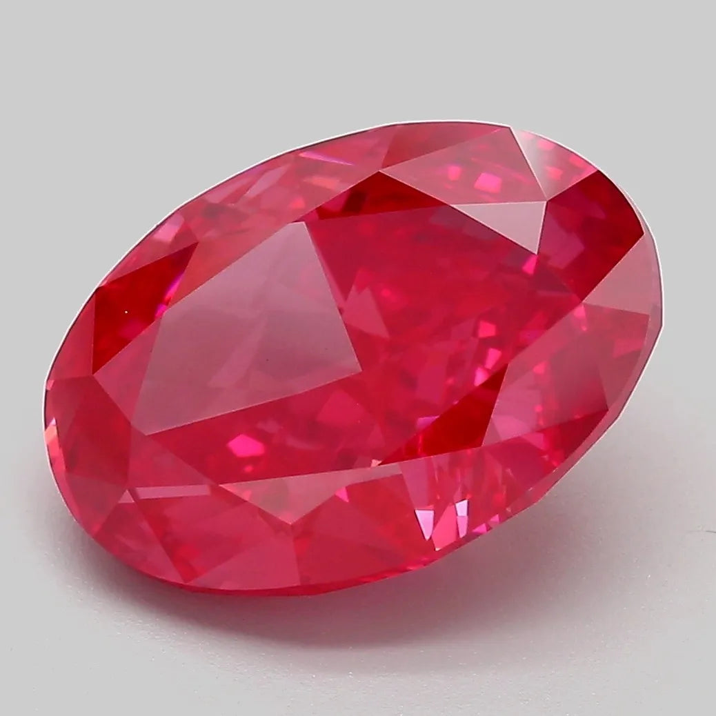 5.65ct Oval Lab Grown Diamond (Colour Fancy Vivid Pink, Clarity VVS2, IGI Certified)