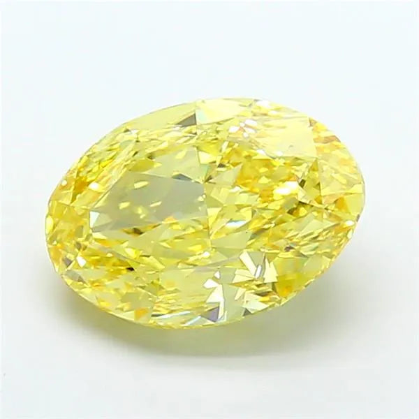 5.71ct Oval Lab Grown Diamond (Colour Fancy Vivid Yellow, Clarity VS1, IGI Certified)