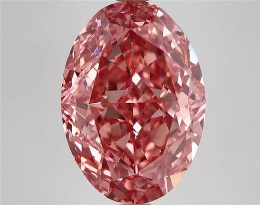 5.72ct Oval Lab Grown Diamond (Colour Fancy Vivid Pink, Clarity VS1, IGI Certified)