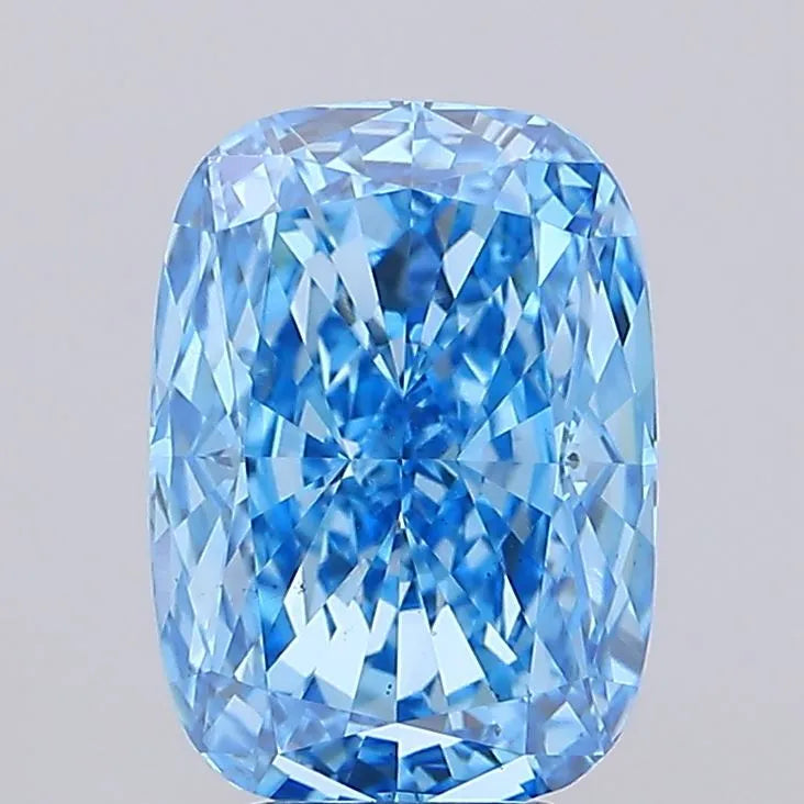 5.73ct Cushion modified Lab Grown Diamond (Colour Fancy Vivid Blue, Clarity VS2, IGI Certified)