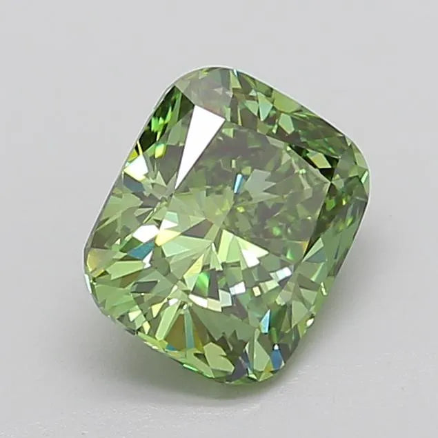 3.04ct Cushion modified Lab Grown Diamond (Colour Fancy Vivid Green, Clarity VVS2, IGI Certified)