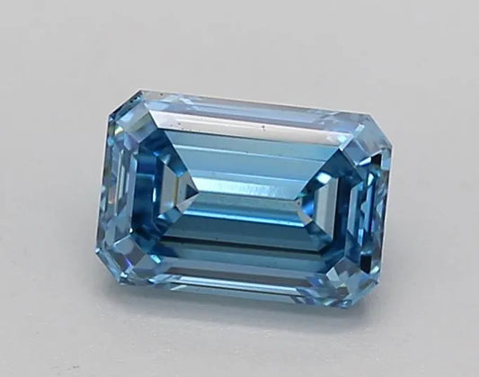 0.76ct Emerald Lab Grown Diamond (Colour Fancy Blue, Clarity VVS2, Cut GD, IGI Certified)