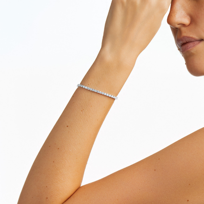 14K Gold 4-Prong Lab-Created Tennis Bracelet (5 CTW D-F VVS2)