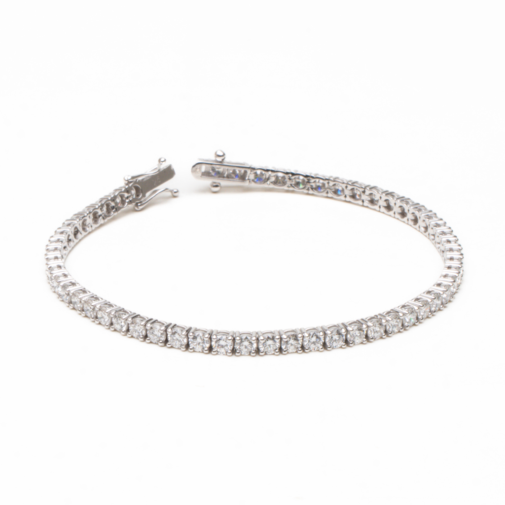 14K Gold 4-Prong Lab-Created Tennis Bracelet (5 CTW D-F VVS2)