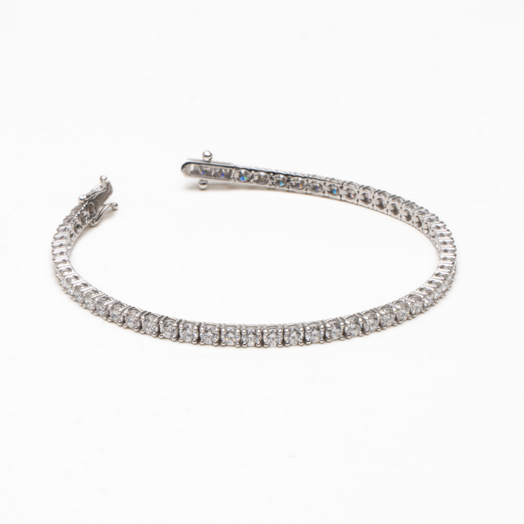 14K Gold 4-Prong Lab-Created Tennis Bracelet (5 CTW D-F VVS2)