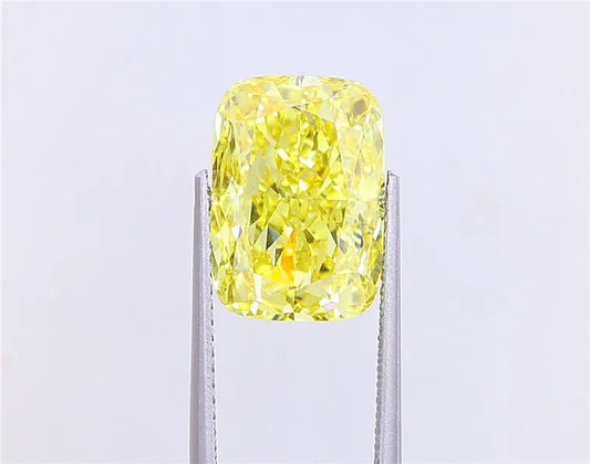 6.00ct Cushion modified Lab Grown Diamond (Colour Fancy Vivid Yellow, Clarity VS2, IGI Certified)