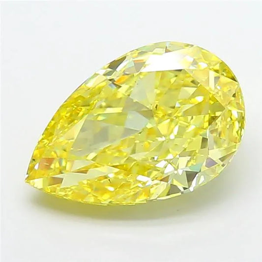 6.00ct Pear Lab Grown Diamond (Colour Fancy Vivid Yellow, Clarity VS2, IGI Certified)