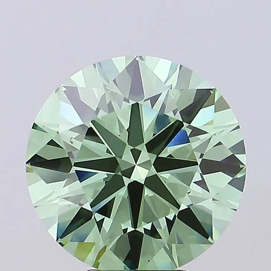 6.00ct Round Lab Grown Diamond (Colour Fancy Vivid Green, Clarity VS1, Cut EX, IGI Certified)
