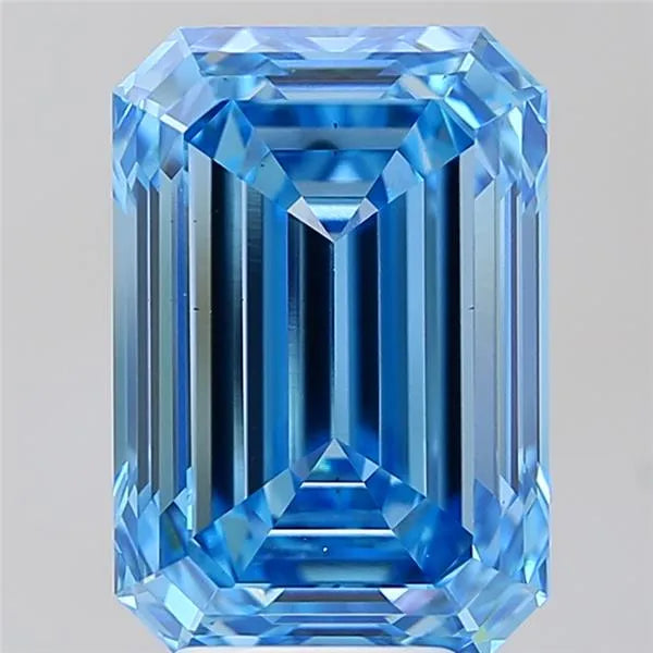 6.01ct Emerald Lab Grown Diamond (Colour Fancy Vivid Blue, Clarity VS1, IGI Certified)