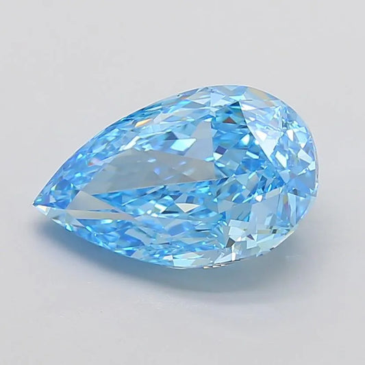 6.01ct Pear Lab Grown Diamond (Colour Fancy Vivid Blue, Clarity VVS2, IGI Certified)