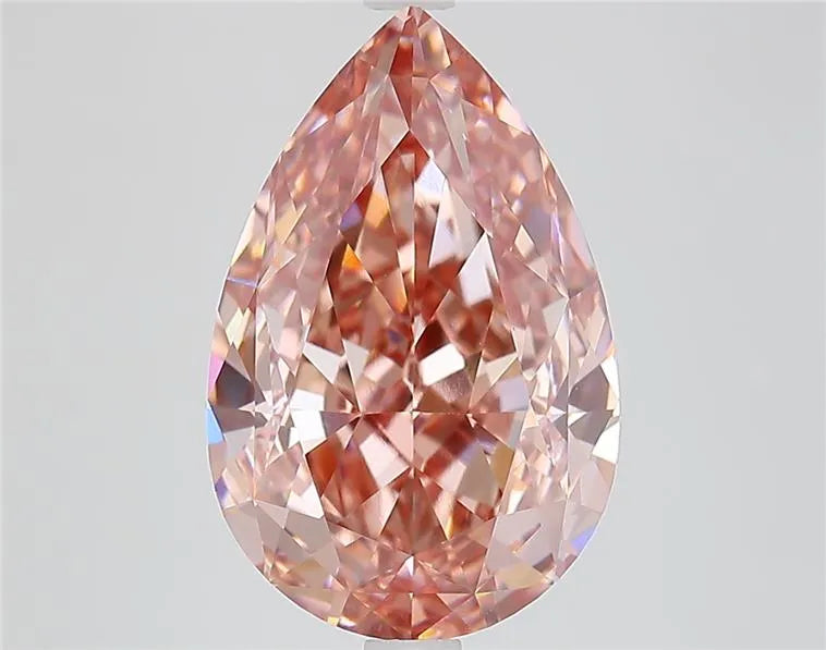 6.01ct Pear Lab Grown Diamond (Colour Fancy Vivid Brownish Pink, Clarity VS1, IGI Certified)