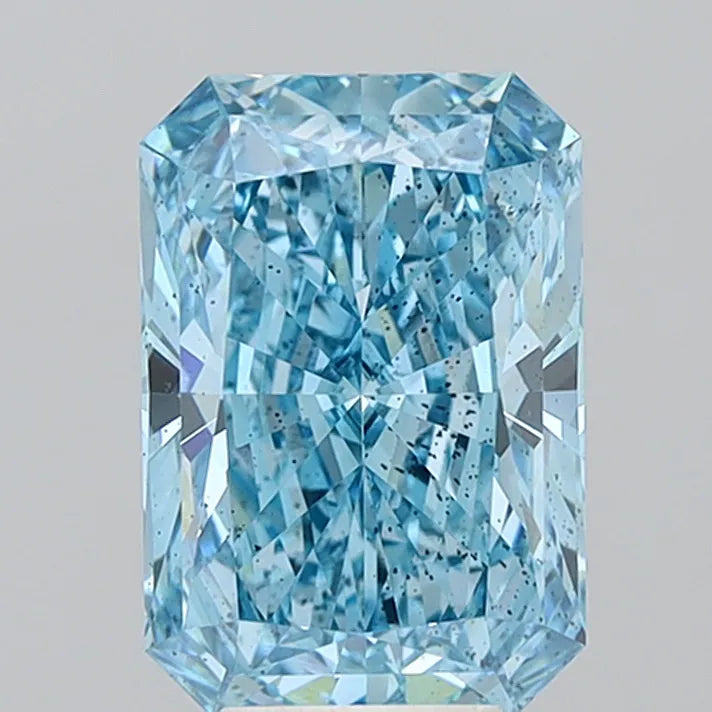 6.01ct Radiant Lab Grown Diamond (Colour Fancy Vivid Blue, Clarity SI1, IGI Certified)