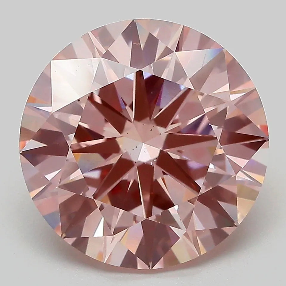 6.01ct Round Lab Grown Diamond (Colour Fancy Intense Pink, Clarity SI1, Cut ID, IGI Certified)