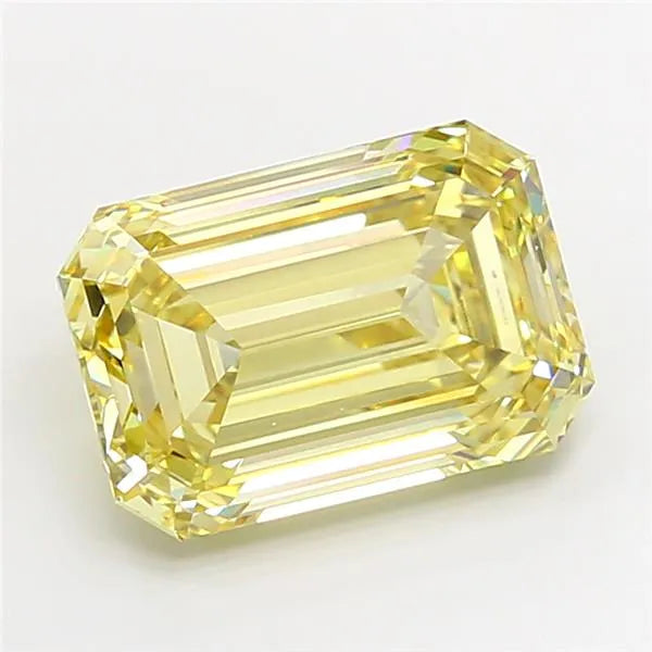 6.02ct Emerald Lab Grown Diamond (Colour Fancy Yellow, Clarity VVS2, IGI Certified)