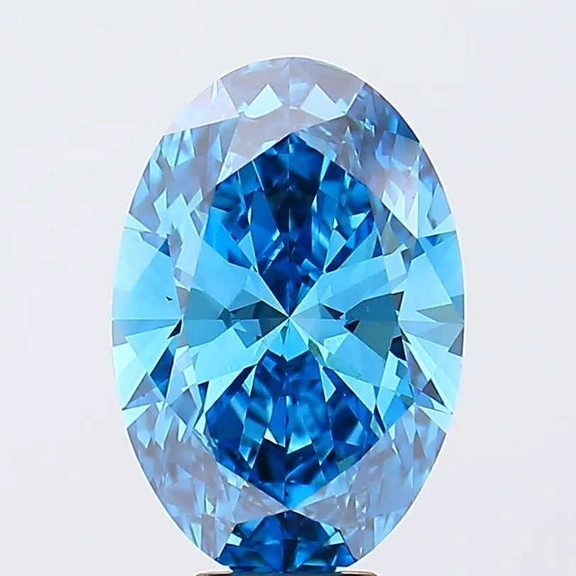 6.02ct Oval Lab Grown Diamond (Colour Fancy Vivid Blue, Clarity VS1, IGI Certified)