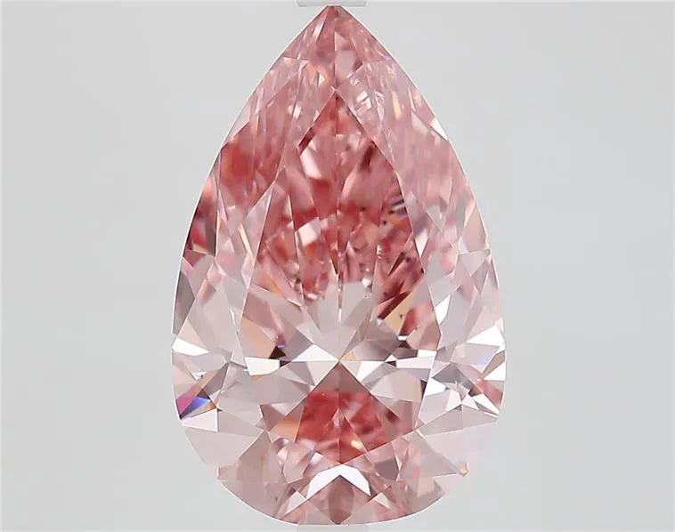 6.02ct Pear Lab Grown Diamond (Colour Fancy Vivid Pink, Clarity VS2, IGI Certified)