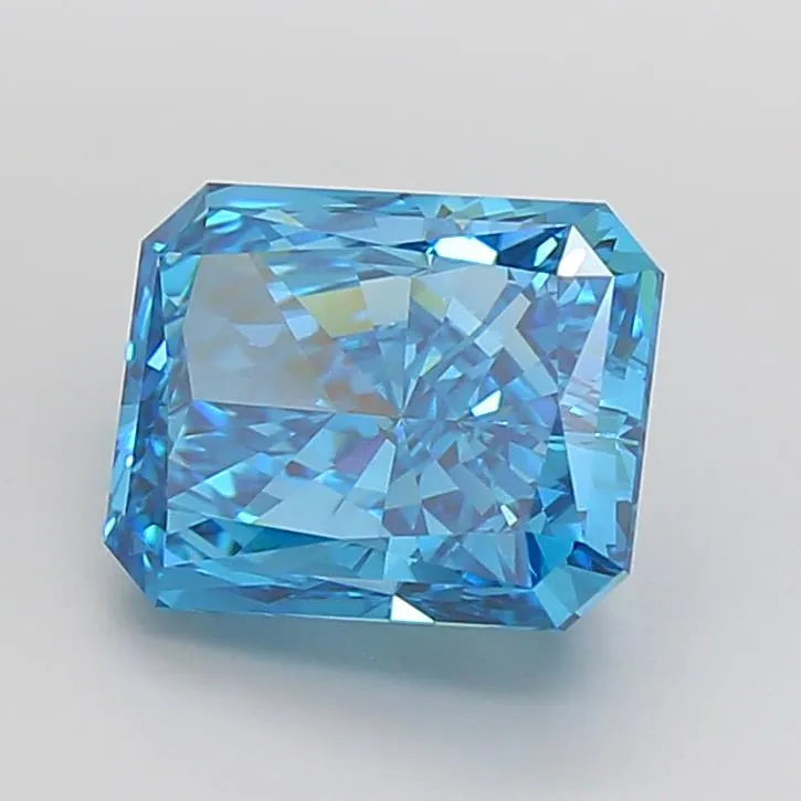 6.02ct Radiant Lab Grown Diamond (Colour Fancy Vivid Blue, Clarity VVS2, IGI Certified)