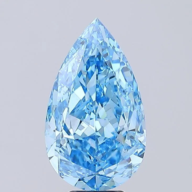6.03ct Pear Lab Grown Diamond (Colour Fancy Vivid Blue, Clarity VS1, IGI Certified)