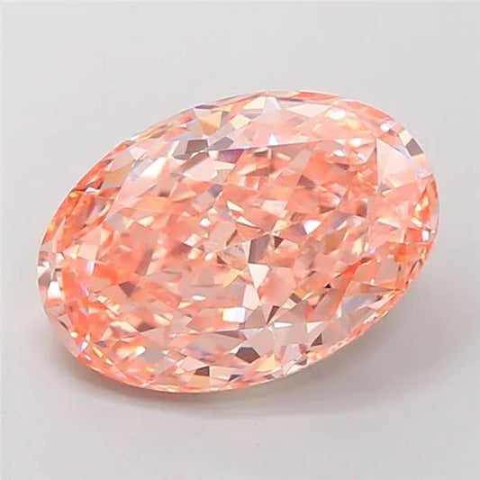 6.04ct Oval Lab Grown Diamond (Colour Fancy Vivid Orangey Pink, Clarity VS1, IGI Certified)