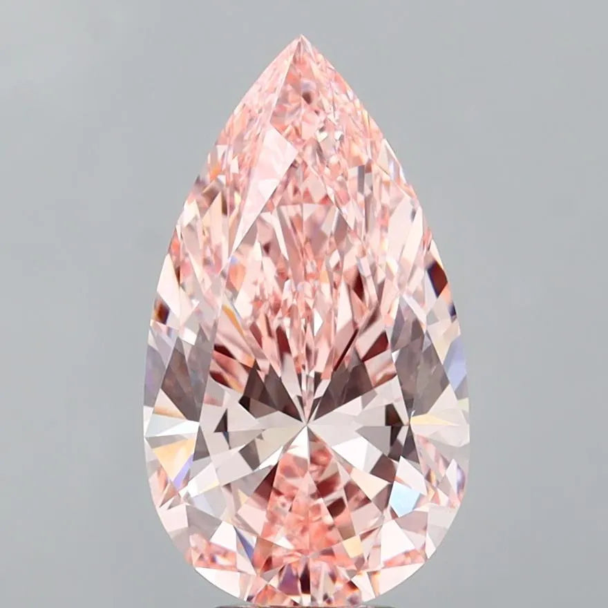 6.04ct Pear Lab Grown Diamond (Colour Fancy Vivid Pink, Clarity VVS2, IGI Certified)