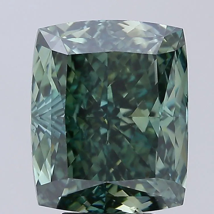 6.05ct Cushion modified Lab Grown Diamond (Colour Fancy Vivid Green, Clarity VS1, IGI Certified)