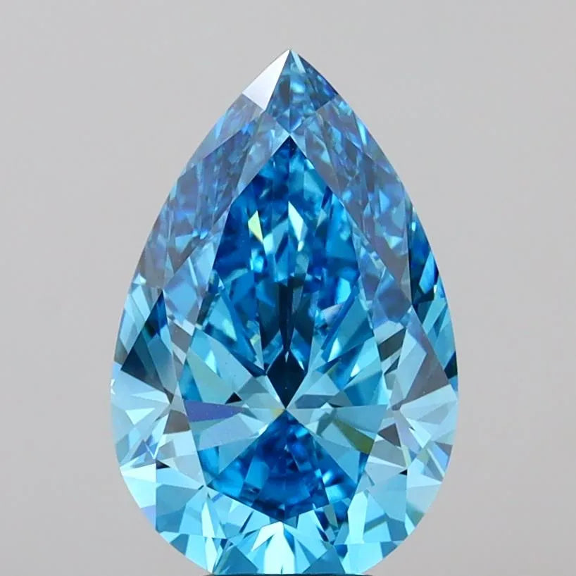 6.05ct Pear Lab Grown Diamond (Colour Fancy Vivid Blue, Clarity VVS2, IGI Certified)