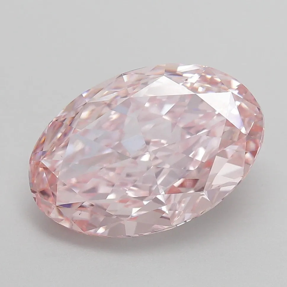 6.06ct Oval Lab Grown Diamond (Colour Fancy Vivid Pink, Clarity VS1, IGI Certified)
