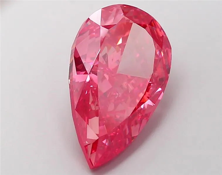 6.06ct Pear Lab Grown Diamond (Colour Fancy Vivid Pink, Clarity VS1, IGI Certified)