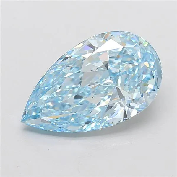 6.07ct Pear Lab Grown Diamond (Colour Fancy Vivid Blue, Clarity VVS2, IGI Certified)