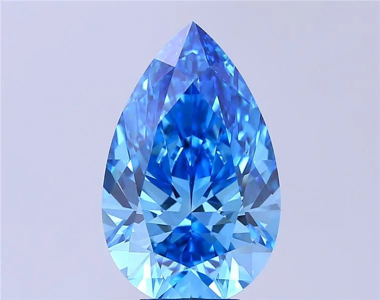 6.10ct Pear Lab Grown Diamond (Colour Fancy Vivid Blue, Clarity VVS2, IGI Certified)