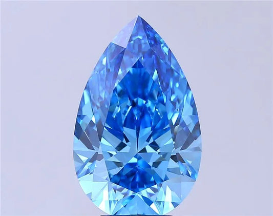 6.10ct Pear Lab Grown Diamond (Colour Fancy Vivid Blue, Clarity VVS2, IGI Certified)