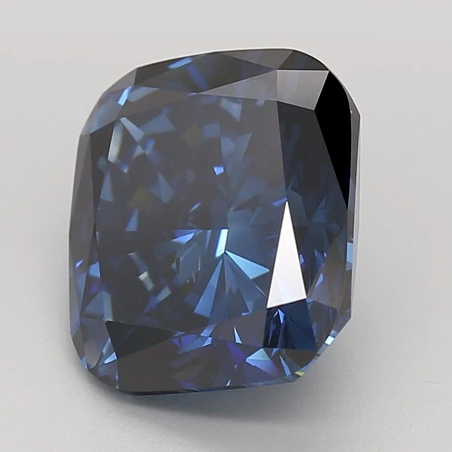 6.11ct Cushion modified Lab Grown Diamond (Colour Fancy Deep Blue, Clarity SI1, Cut GD, IGI Certified)