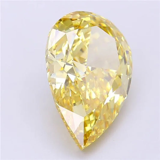 6.11ct Pear Lab Grown Diamond (Colour Fancy Vivid Yellow, Clarity VS1, IGI Certified)