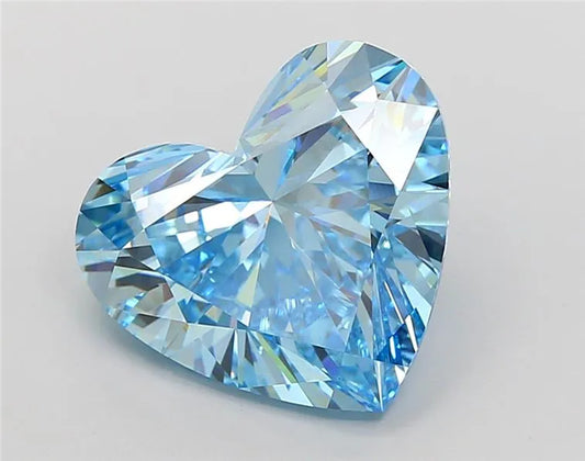 6.20ct Heart Lab Grown Diamond (Colour Fancy Vivid Blue, Clarity VS1, IGI Certified)