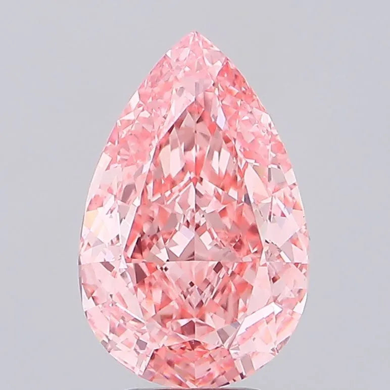 6.23ct Pear Lab Grown Diamond (Colour Fancy Vivid Pink, Clarity VVS2, IGI Certified)