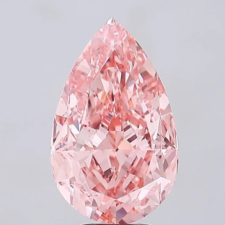 6.31ct Pear Lab Grown Diamond (Colour Fancy Vivid Pink, Clarity VVS2, IGI Certified)