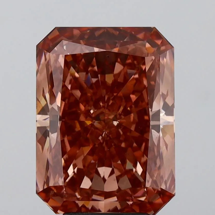 6.37ct Radiant Lab Grown Diamond (Colour Fancy Pinkish Brown, Clarity VS1, IGI Certified)