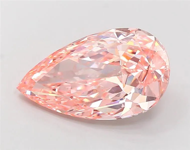 6.43ct Pear Lab Grown Diamond (Colour Fancy Vivid Pink, Clarity VVS2, IGI Certified)